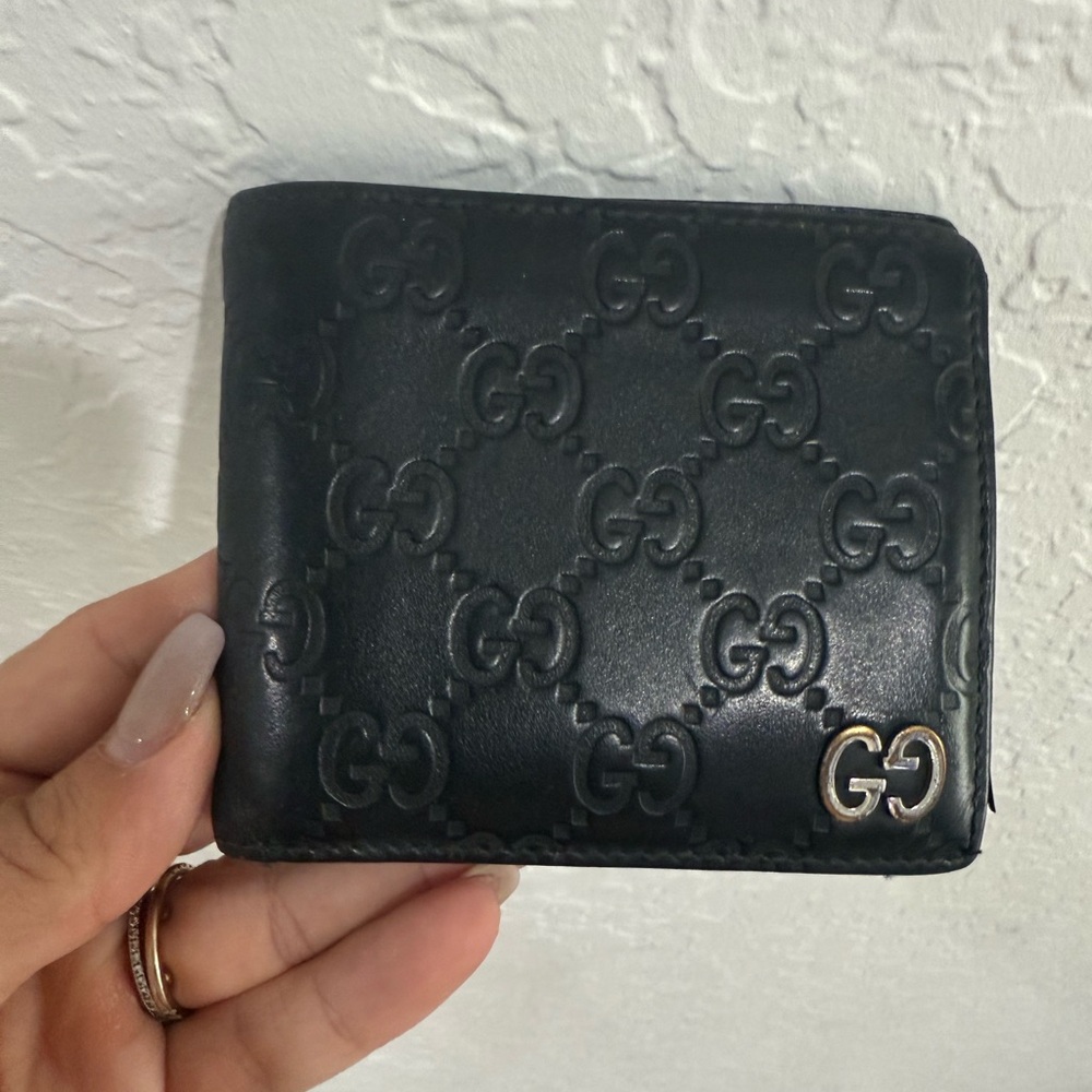 Gucci Black GG Embossed Card Holder